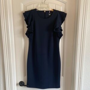 Tommy Hilfiger Blue Ruffled Mini Dress